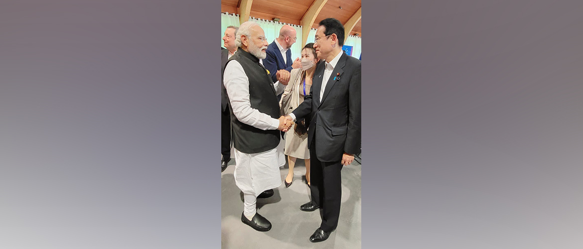  Prime Minister Narendra Modi interacted with Japanese Prime Minister Fumio Kishida during Group of Seven (G7) Leaders’ Summit 2022 in Germany                                                                       