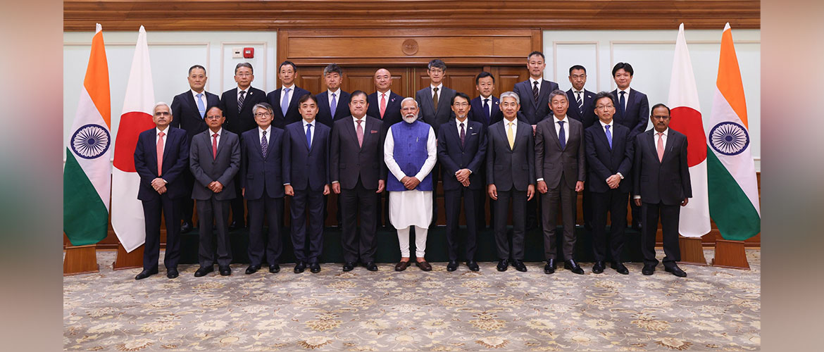 Prime Minister Shri Narendra Modi met a Japanese business delegation led by Mr. Tatsuo Yasunaga in New Delhi on March 05, 2025.